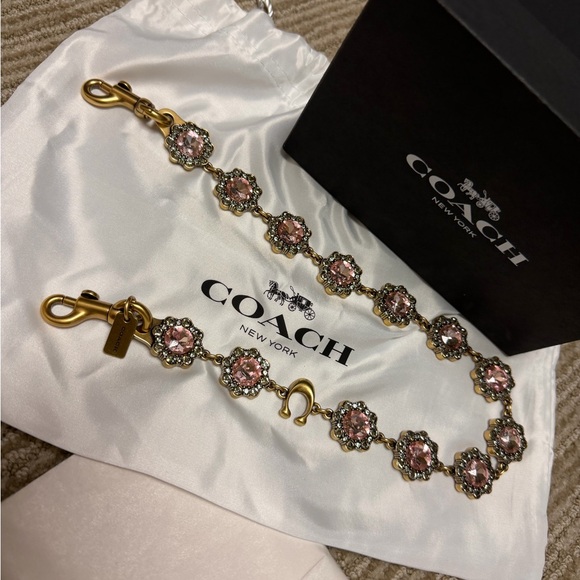 Coach crystal Gold and Pink bag strap - Picture 4 of 6